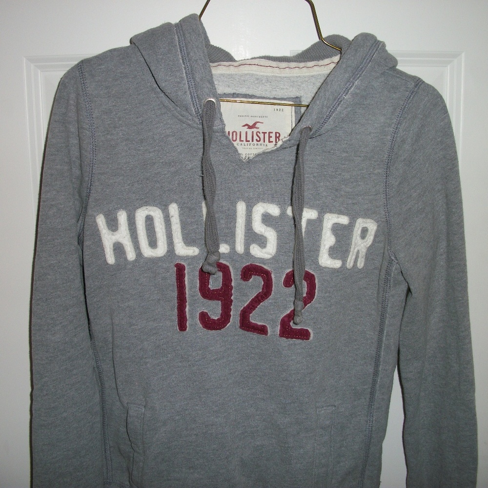 Hollister 1922 Sweatshirt Hoodie Pullover Gray